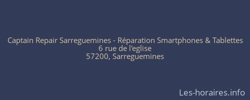 Captain Repair Sarreguemines - Réparation Smartphones & Tablettes