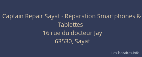 Captain Repair Sayat - Réparation Smartphones & Tablettes