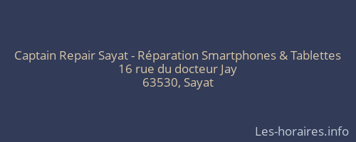 Captain Repair Sayat - Réparation Smartphones & Tablettes