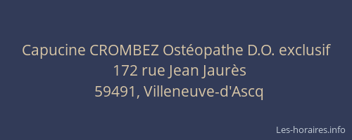 Capucine CROMBEZ Ostéopathe D.O. exclusif