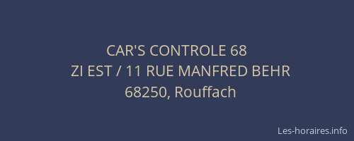 CAR'S CONTROLE 68