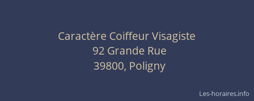 Caract&egrave;re Coiffeur Visagiste