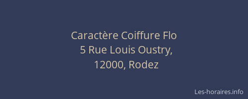 Caractère Coiffure Flo