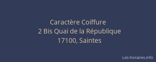 Caractère Coiffure