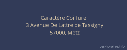 Caractère Coiffure