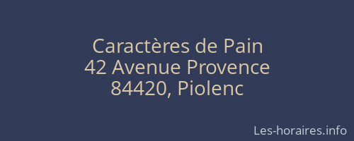 Caractères de Pain