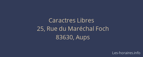 Caractres Libres