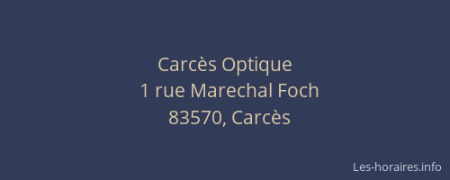 Carcès Optique