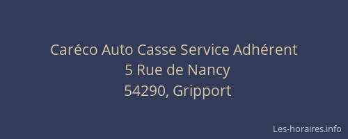 Car&eacute;co Auto Casse Service Adh&eacute;rent