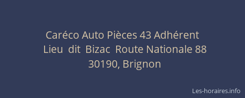 Car&eacute;co Auto Pi&egrave;ces 43 Adh&eacute;rent