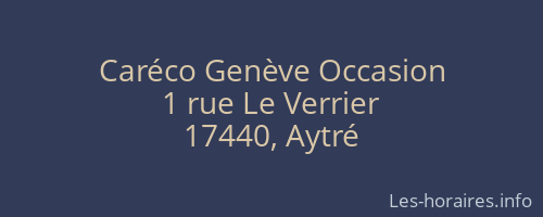 Caréco Genève Occasion