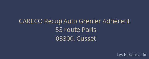 CARECO Récup'Auto Grenier Adhérent