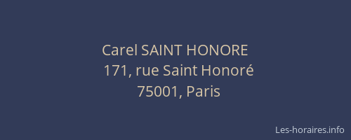 Carel SAINT HONORE