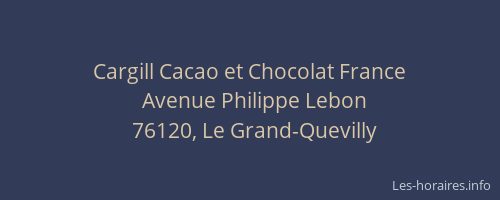 Cargill Cacao et Chocolat France