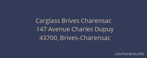 Carglass Brives Charensac
