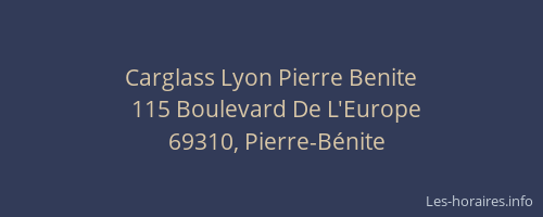 Carglass Lyon Pierre Benite