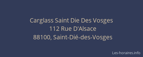 Carglass Saint Die Des Vosges