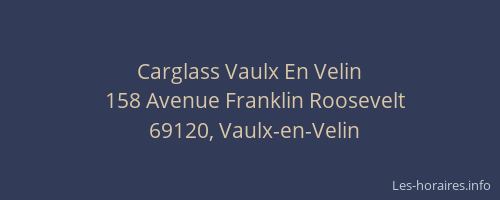 Carglass Vaulx En Velin