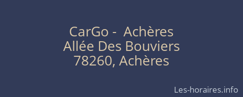 CarGo -  Achères