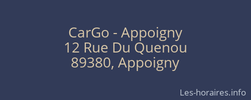CarGo - Appoigny