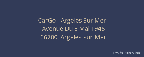 CarGo - Argelès Sur Mer