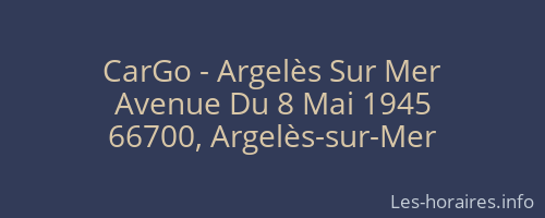 CarGo - Argelès Sur Mer