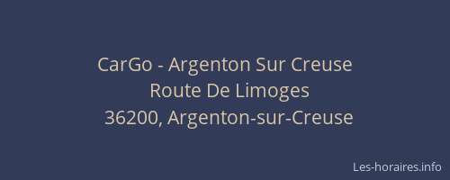 CarGo - Argenton Sur Creuse