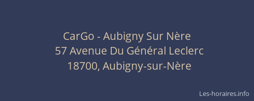 CarGo - Aubigny Sur Nère