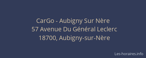 CarGo - Aubigny Sur N&egrave;re