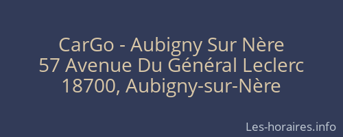 CarGo - Aubigny Sur Nère