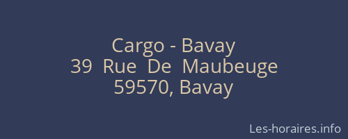 Cargo - Bavay
