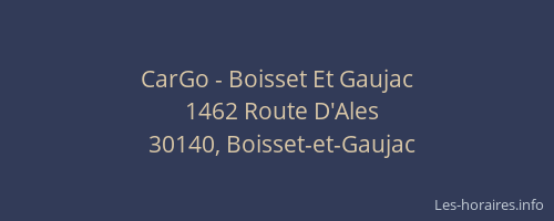 CarGo - Boisset Et Gaujac