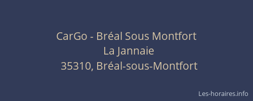 CarGo - Bréal Sous Montfort