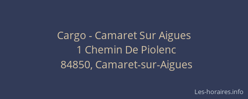 Cargo - Camaret Sur Aigues