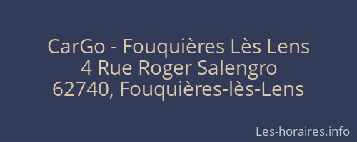 CarGo - Fouquières Lès Lens