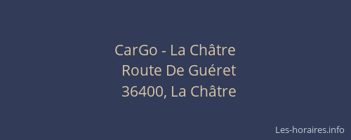 CarGo - La Châtre