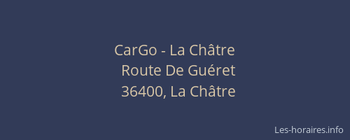 CarGo - La Ch&acirc;tre