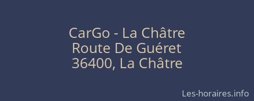 CarGo - La Châtre