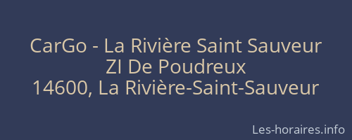 CarGo - La Rivière Saint Sauveur