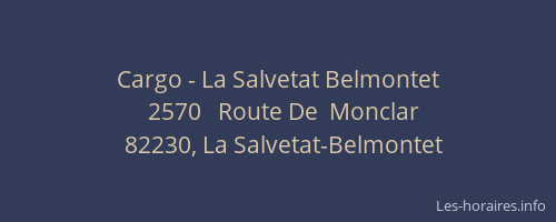 Cargo - La Salvetat Belmontet