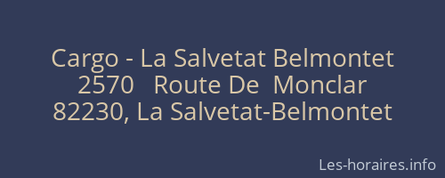 Cargo - La Salvetat Belmontet