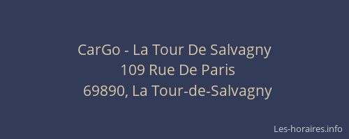 CarGo - La Tour De Salvagny
