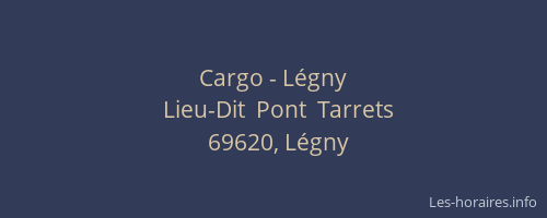 Cargo - Légny
