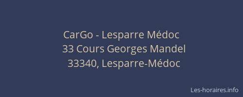 CarGo - Lesparre M&eacute;doc