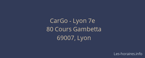 CarGo - Lyon 7e
