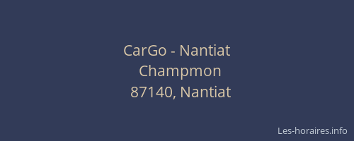 CarGo - Nantiat