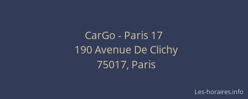 CarGo - Paris 17