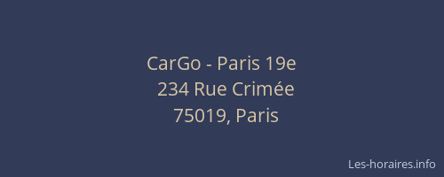 CarGo - Paris 19e