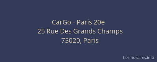 CarGo - Paris 20e