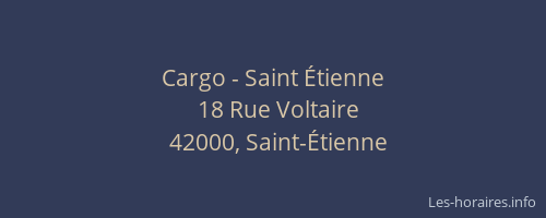 Cargo - Saint Étienne